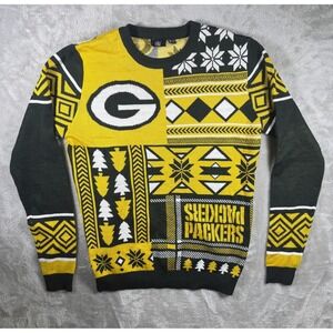 Green Bay Packers Sweater Mens Medium Green Yellow NFL Football Team Apparel